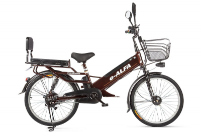 Велогибрид GREEN CITY e-ALFA GL 2019 (brown-0206)