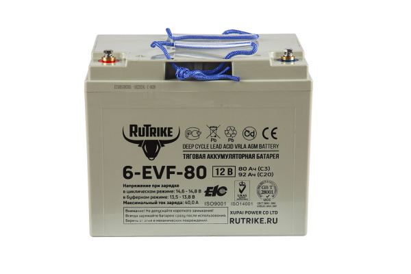 Тяговый аккумулятор RuTrike 6-EVF-80 (12V80A/H C3)