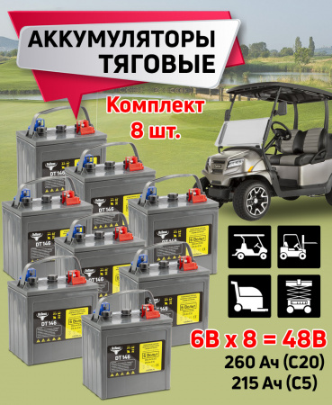 Комплект тяговых WET аккумуляторов Rutrike DT146 (T-145) 48V170A/H C3