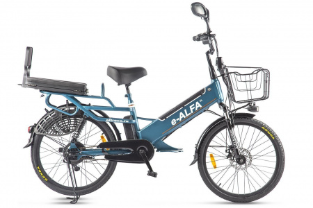 Велогибрид GREEN CITY e-ALFA GL (Сине-серый матовый-2394)
